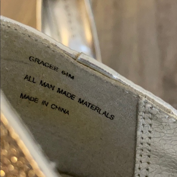 Rampage Silver Glitter Open Toe Pumps 6.5 - Picture 8 of 8